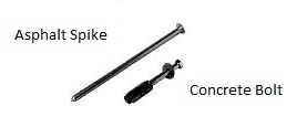 Rebar Spikes for Speed Bumps/Parking Stops